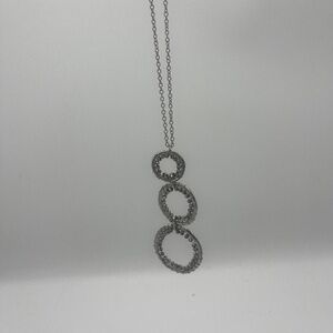 Triple Circles Pendant sparkle silver Necklace